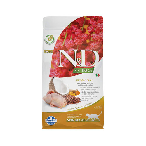 N&D QU SKIN & COAT QUAIL ADULT CAT DRY FOOD [1.5 KG] - Animeal