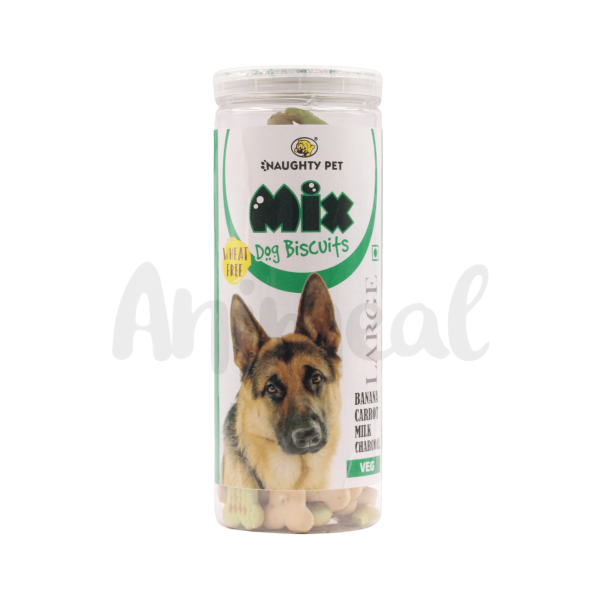 Naughty Pet Mix Veg Wheat-Free Dog Biscuits, Large 550g - Animeal