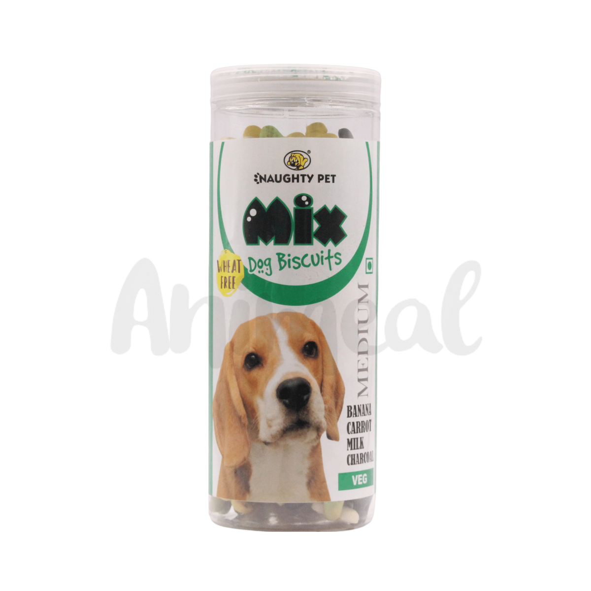 Naughty Pet Mix Veg Wheat-Free Dog Biscuits, Medium 550g - Animeal