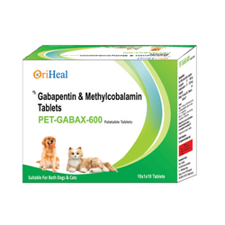 Oriheal Pet Gabax 600mg Tablet for Dogs and Cats, 10 Tablets - Animeal