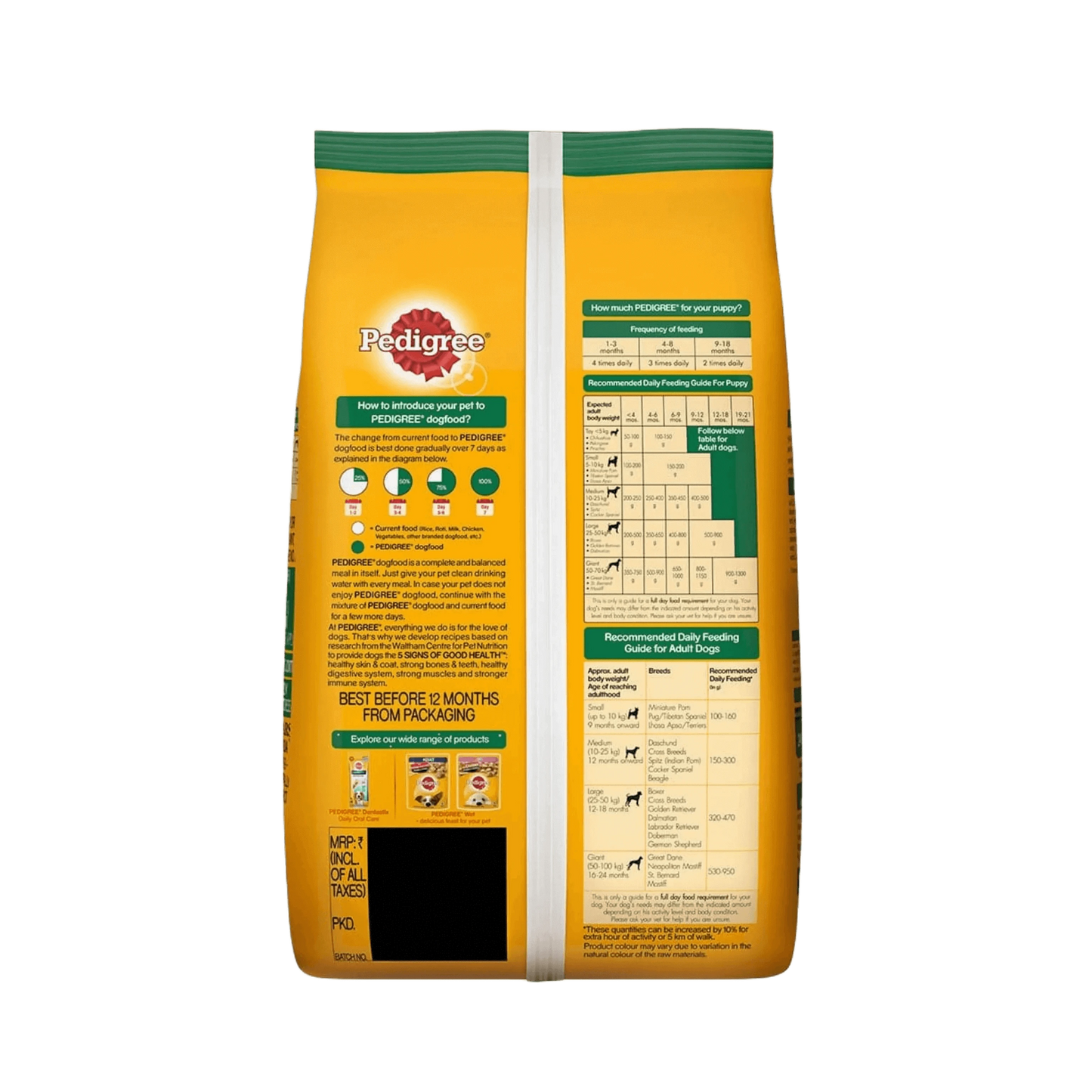 PEDIGREE ADULT & PUPPY VEG DRY FOOD (M) - Animeal