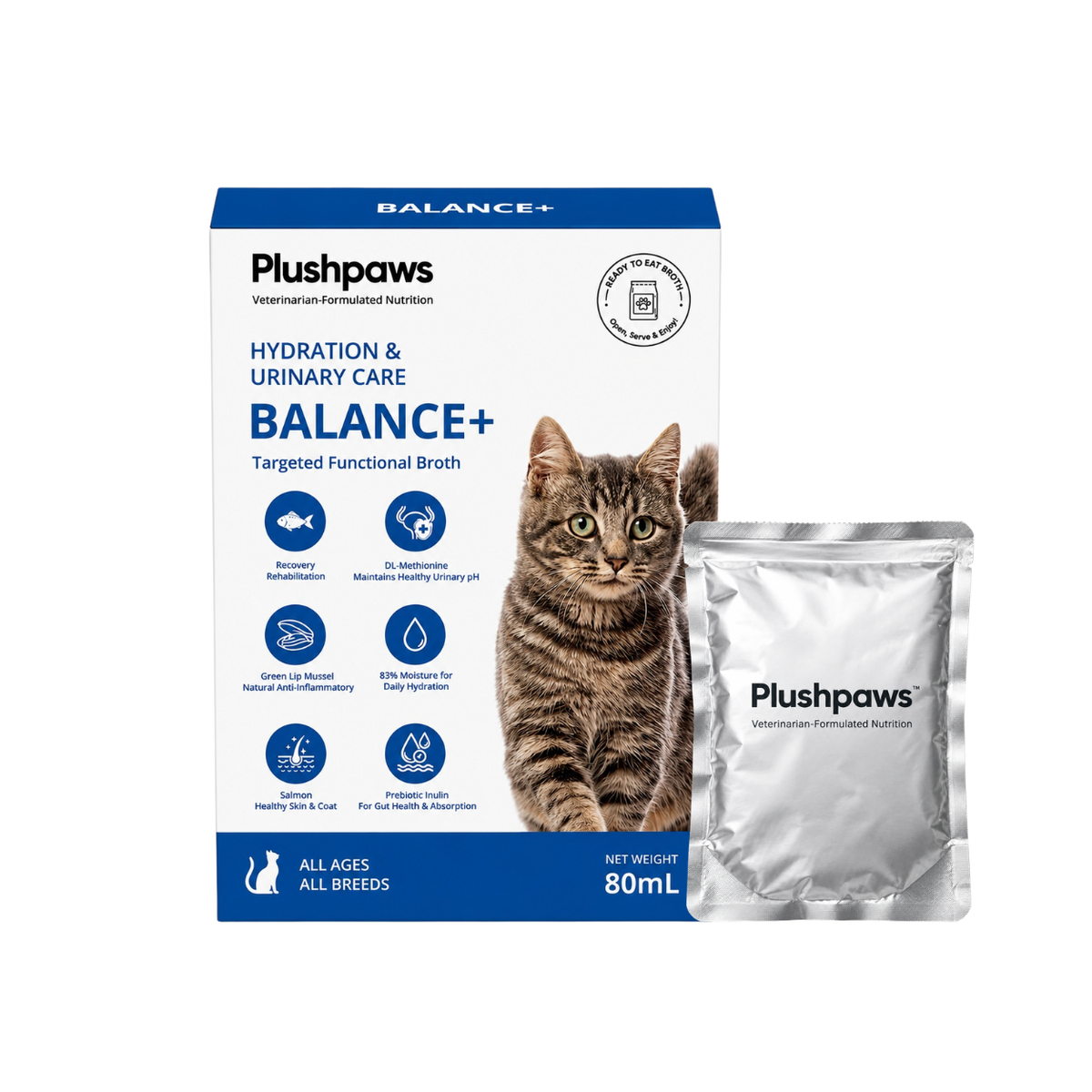 PLUSHPAWS BALANCE+ HYDRATION & URINARY CARE BROTH FOR CATS [80 ML] - Animeal