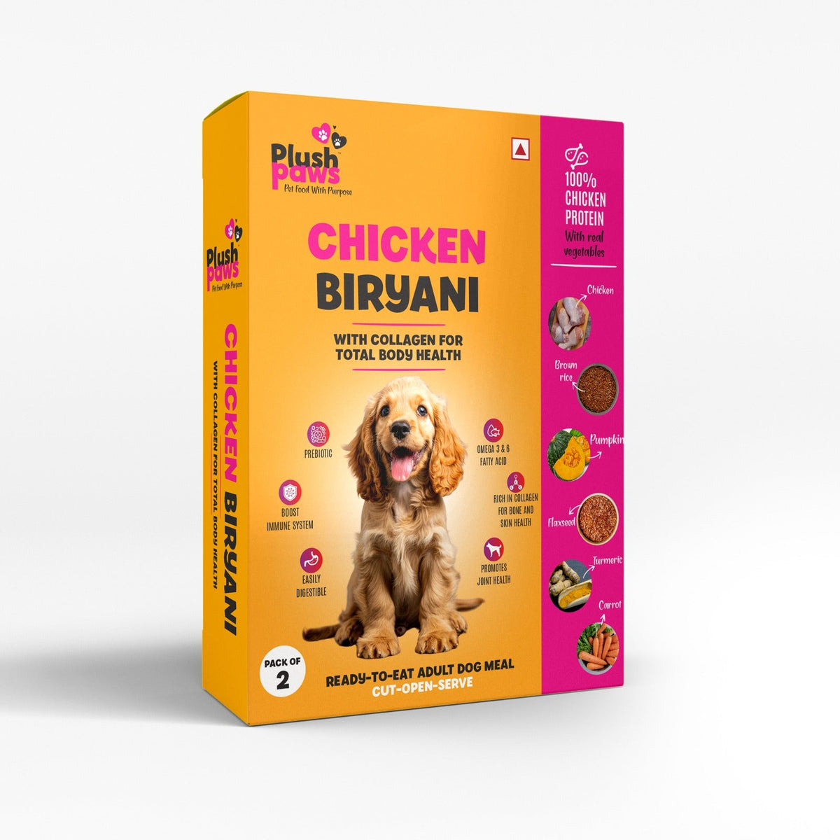 PLUSHPAWS CHICKEN BIRYANI WITH COLLAGEN WET DOG FOOD [300 GM] - Animeal