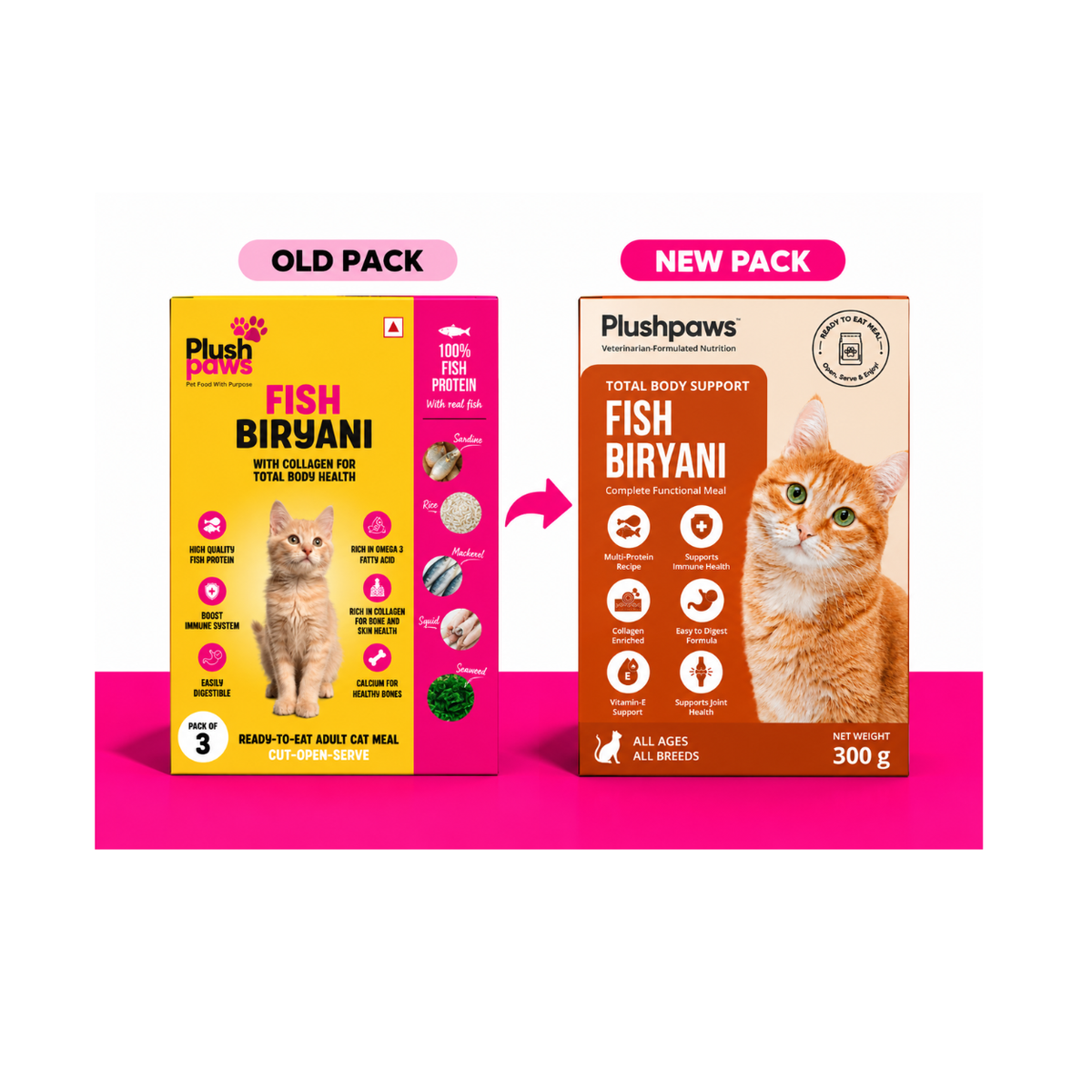 PLUSHPAWS FISH BIRYANI WITH COLLAGEN WET CAT FOOD [75 GM] - Animeal