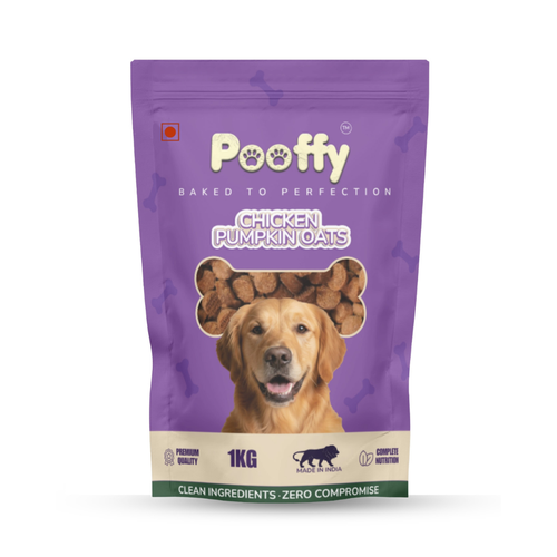 POOFFY CHICKEN PUMPKIN OATS OVEN BAKED DOG FOOD 1 KG - Animeal