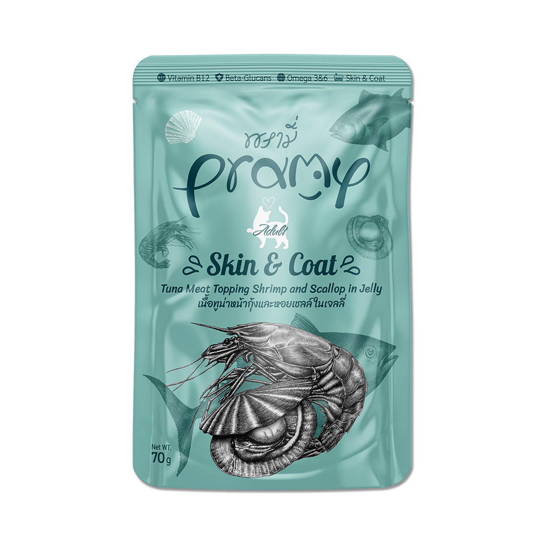 PRAMY SKIN AND COAT WET CAT FOOD [70 GM] - Animeal
