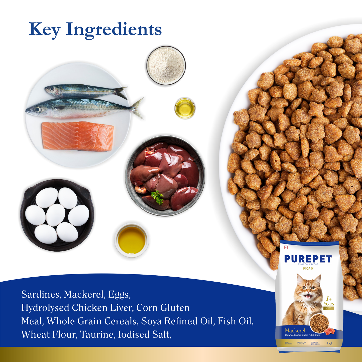 PUREPET PEAK ADULT MACKEREL DRY FOOD (S) - Animeal