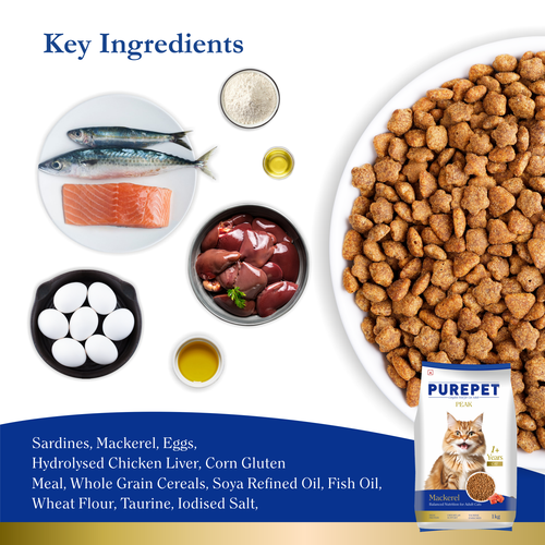 PUREPET PEAK ADULT MACKEREL DRY FOOD (S) - Animeal