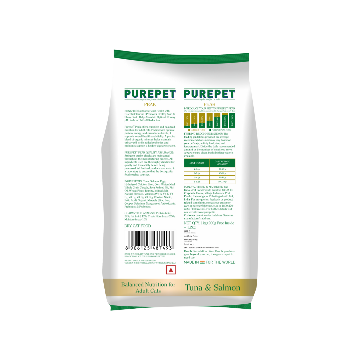 PUREPET PEAK ADULT TUNA & SALMON DRY FOOD (S) - Animeal