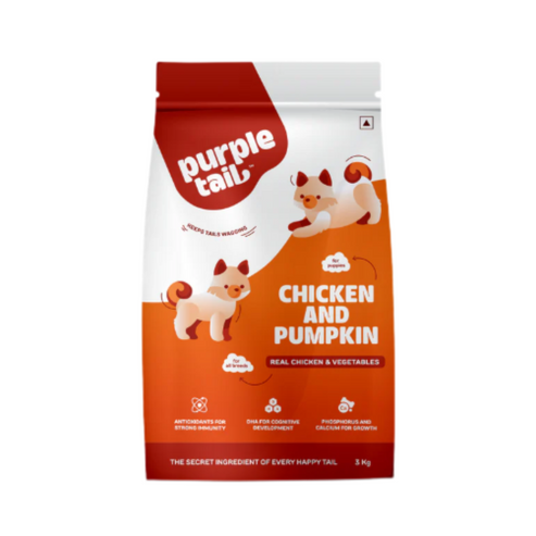 PURPLE TAIL CHICKEN & PUMPKIN PUPPY DRY FOOD [3KG] - Animeal
