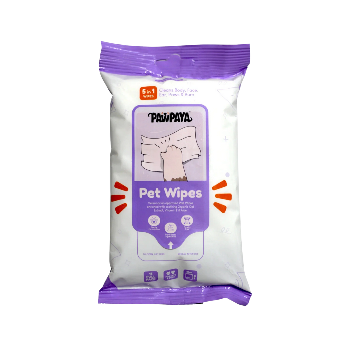 Pawpaya Eye Wipes for Dogs and Cats, 40 Pieces - Animeal