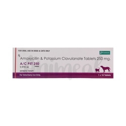 Pazuvet A/c Pet 250mg Tablet for Dogs and Cats, 10 Tablets - Animeal
