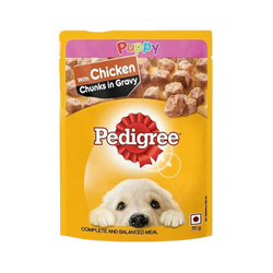 Pedigree Puppy Chicken Chunks in Gravy Wet Dog Food, 70g - Animeal