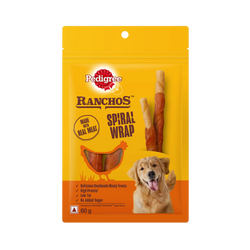Pedigree Ranchos Spiral Wrap Dog Treat, Chicken And Smoky Lamb, 60g - Animeal