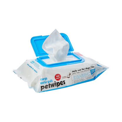 Pet Wipes Mega Valupak, 125 Pieces (Large) - Animeal
