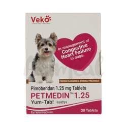 Petmedin 1.25 MG Tablet for Dogs, 10 Tablets - Animeal