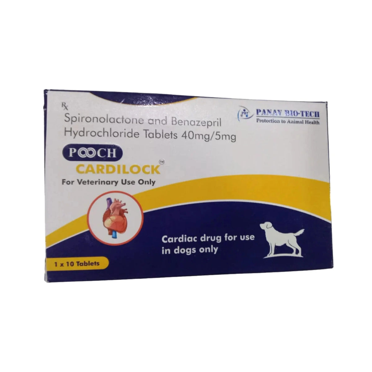 Pooch Cardilock Tablet 40mg/5mg for Dogs, 10 Tablets - Animeal