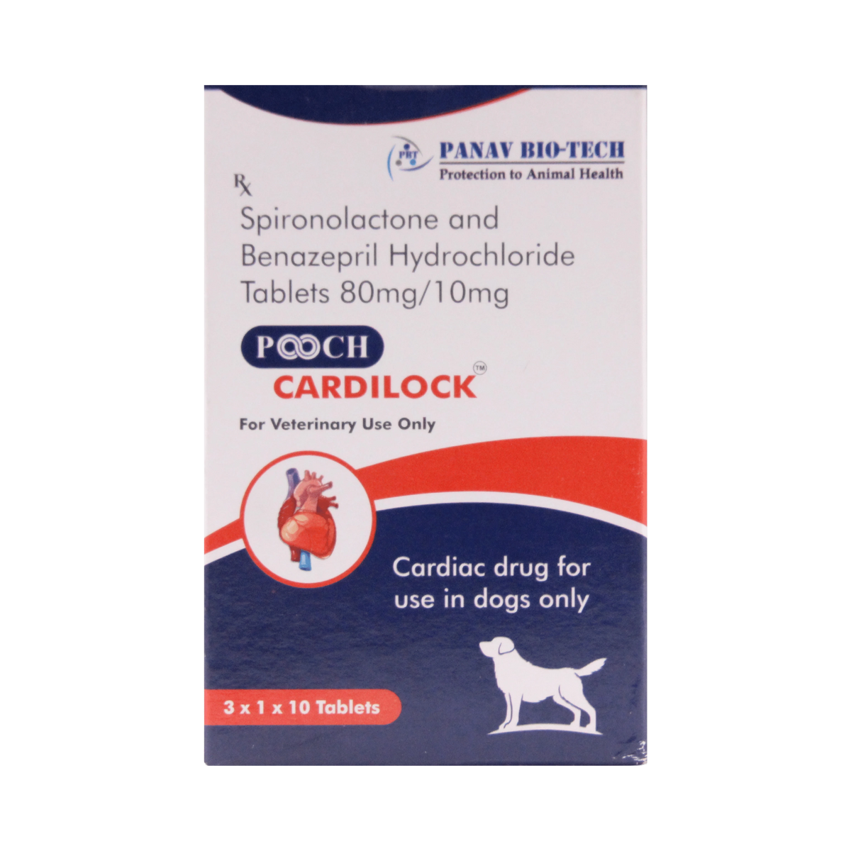 Pooch Cardilock Tablet 80mg/10mg for Dogs, 10 Tablets - Animeal