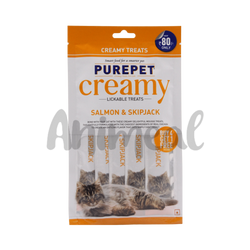 Purepet Creamy Cat Treat Salmon & Skipjack 75g - Animeal
