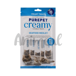 Purepet Creamy Cat Treat Seafood Medley 75g - Animeal