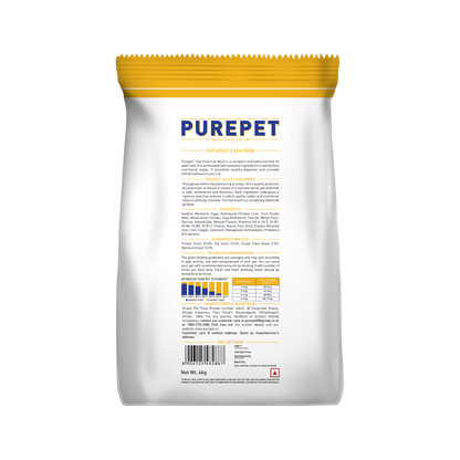 Purepet Seafood Dry Cat Food, 6kg - Animeal