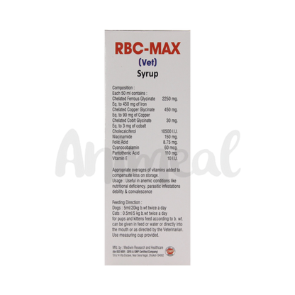 Rbc Max Syrup for Dogs and Cats, 200ml - Animeal