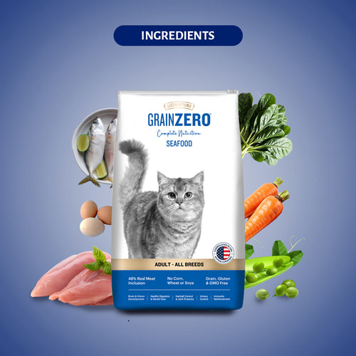 SIGNATURE CAT ADULT SEAFOOD DRY FOOD [1.2KG] - Animeal