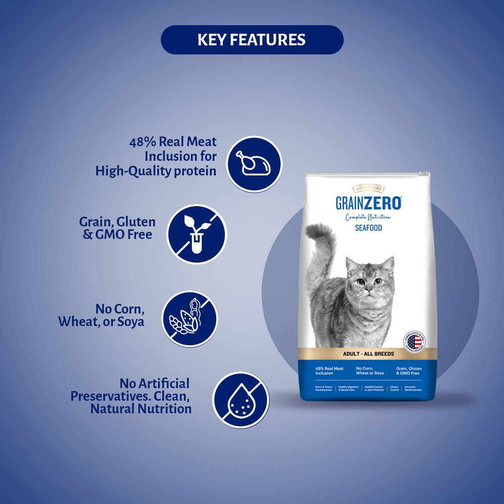 SIGNATURE CAT ADULT SEAFOOD DRY FOOD [1.2KG] - Animeal