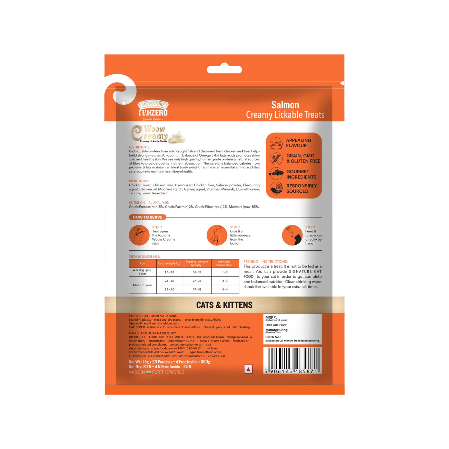 SIGNATURE GRAIN ZERO CREAMY TREAT SALMON (L) - Animeal