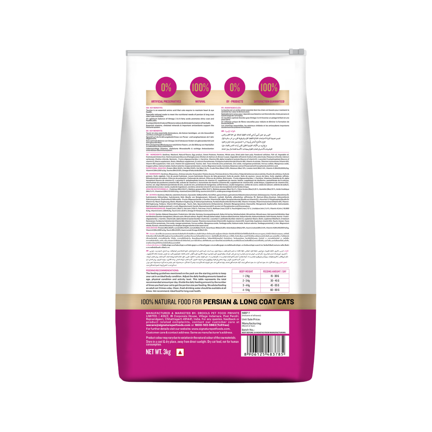 SIGNATURE GRAIN ZERO PERSIAN DRY FOOD (M) - Animeal