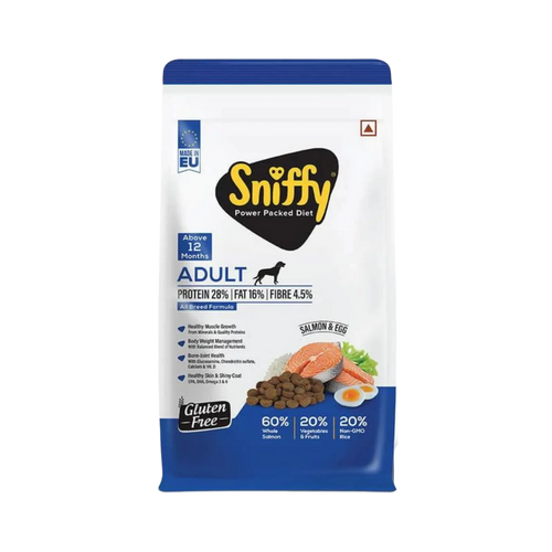 SNIFFY ADULT SALMON & EGG DRY FOOD (M) - Animeal