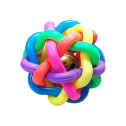 SP LATEX SQUEAKY MULTI COLOUR WOVEN BALL WT BELL (S) - Animeal