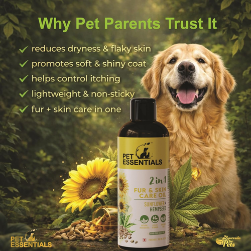 SUNFLOWER AND HEMPSEED FUR AND SKIN CARE OIL (200ML) - Animeal