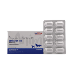 Sava Vet Cephavet 300 Cefalexin Tablets for Dogs and Cats, 10 Tablets - Animeal