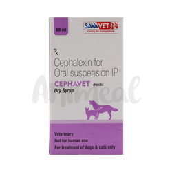 Sava Vet Cephavet Cefalexin Dry Syrup for Dogs and Cats, 60ml - Animeal