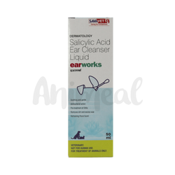 Sava Vet Ear Works Ear Cleanser for Dogs and Cats, 50ml - Animeal