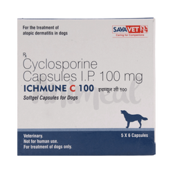 Sava Vet Ichmune C 100 Ciclosporin Capsules, 6 Capsules - Animeal