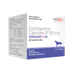 Sava Vet Ichmune C 50 Ciclosporin Capsules, 6 Capsules - Animeal