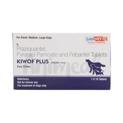 Sava Vet Kiwof Plus Dewormer Tablets for Dogs, 10 Tablets - Animeal