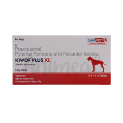 Sava Vet Kiwof Plus XL Dewormer Tablets for Large Dogs, 10 Tablets - Animeal