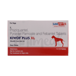 Sava Vet Kiwof Plus XL Dewormer Tablets for Large Dogs, 10 Tablets - Animeal