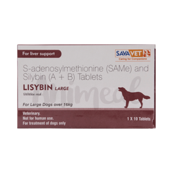 Sava Vet Lisybin Large SAMe and Silybin Liver Tablets, 10 Tablets - Animeal
