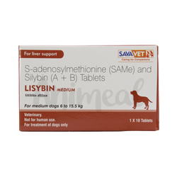 Sava Vet Lisybin Medium SAMe and Silybin Liver Tablets, 10 Tablets - Animeal
