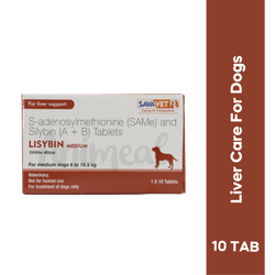Sava Vet Lisybin Medium SAMe and Silybin Liver Tablets, 10 Tablets - Animeal