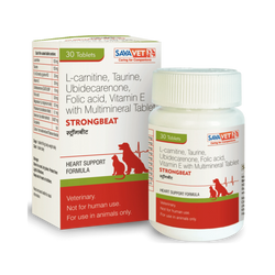 Sava Vet Strongbeat Tablet for Dogs and Cats, 30 Tablets - Animeal