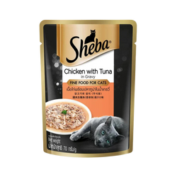 Sheba Tuna and Chicken Gravy Wet Cat Food, 85g - Animeal