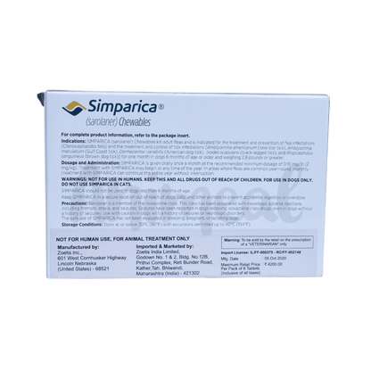 Simparica Chewable Tablet for Dogs 20 to 40kg - Animeal