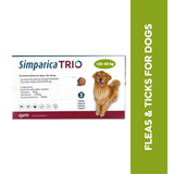 Simparica Trio Chewable Tablet for Dogs 20 to 40kg, 1 Tablet