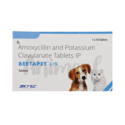 Sky Ec Beetapet 375mg Amoxicillin Clavulanate Tablets, 10 Tablets - Animeal