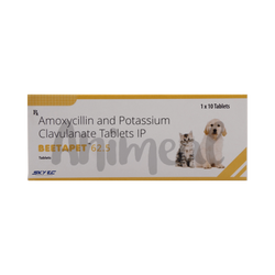 Sky Ec Beetapet 62.5mg Amoxicillin Clavulanate Tablets, 10 Tablets - Animeal
